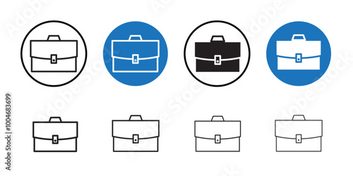 Briefcase icon Thin line art collection