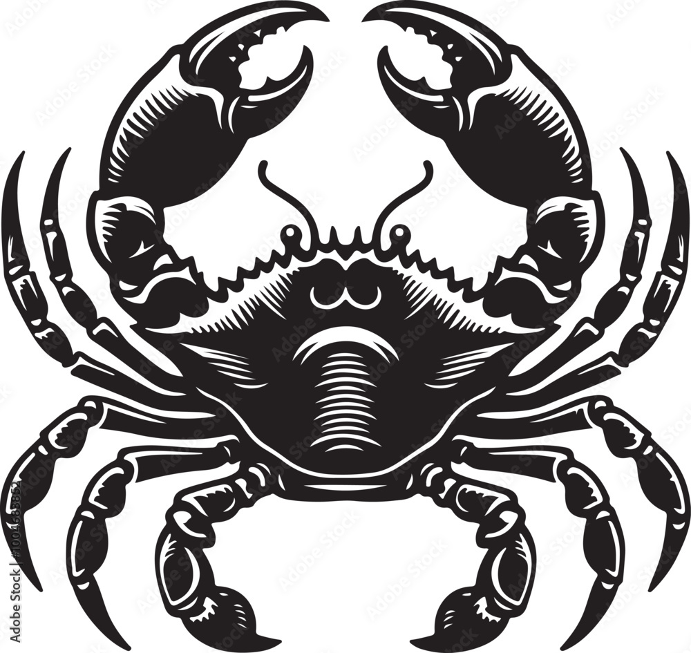 Crab silhouette vector art illustration Crab silhouette vector art illustration