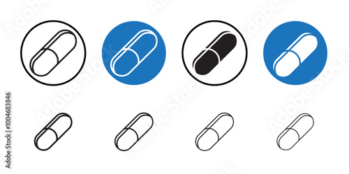 Capsule icon Thin line art collection