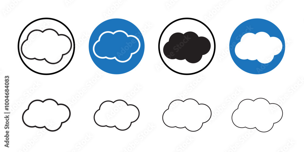 Cloud icon Thin line art collection Cloud icon Thin line art collection