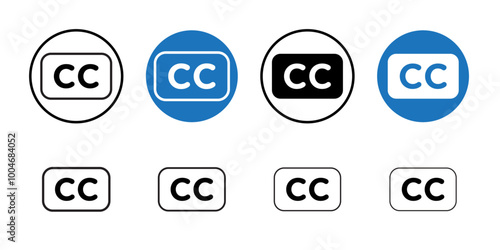Closed caption icon Thin line art collection