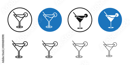 Cocktail icon Thin line art collection