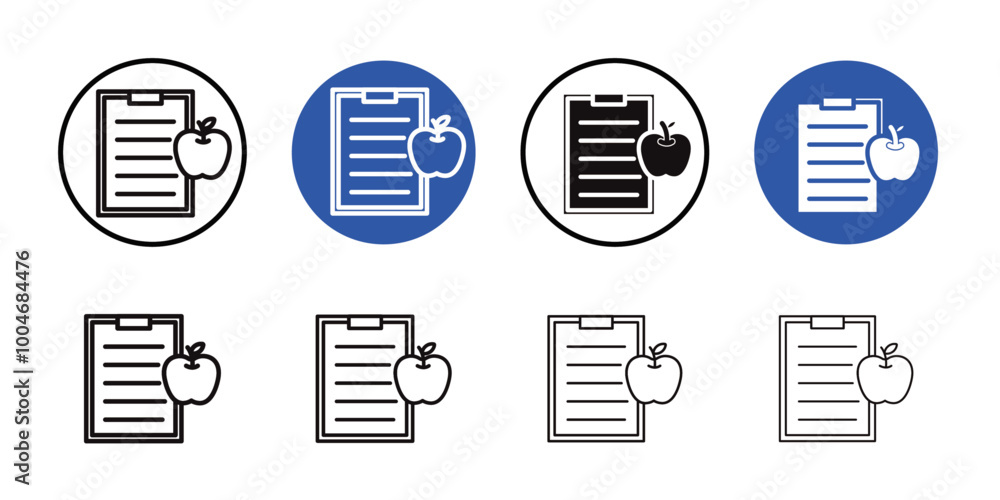 Diet plan icon Thin line art collection Diet plan icon Thin line art collection