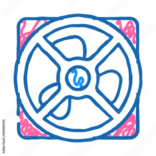 computer fan doodle icon sketch vector. computer fan sign. isolated symbol illustration