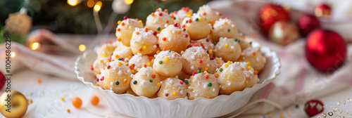 Struffoli - italian dessert for Christmas. Christmas dessert.