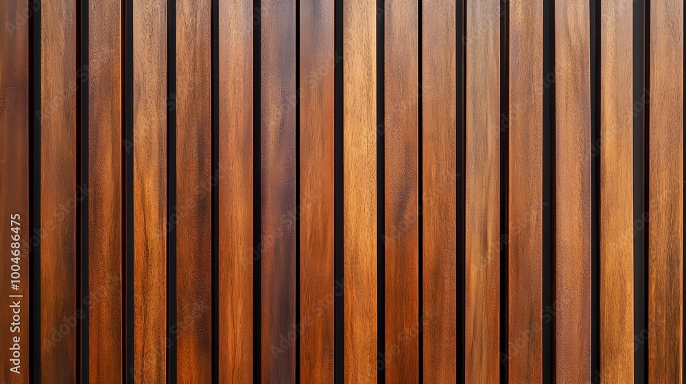 Naklejka premium Rustic Wooden Wall with Vertical Timber Slats Textured Surface and Decorative Paneling for Modern Interior Design and Architectural Facades