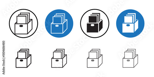 Folder box icon Thin line art collection