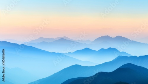 The distant view shows light green and dark blue mountains in China, with undulating hills extending far away