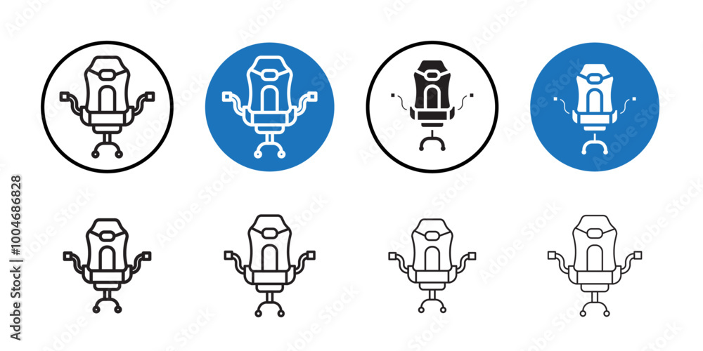 Gaming chair icon Thin line art collection Gaming chair icon Thin line art collection
