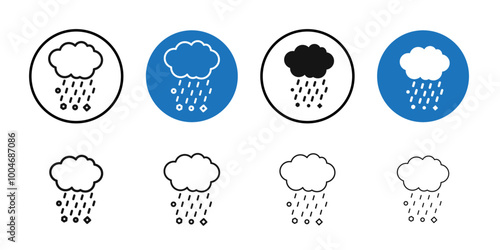 Hail icon Thin line art collection