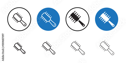 Hair brush icon Thin line art collection