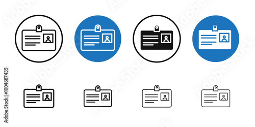 ID badge icon Thin line art collection