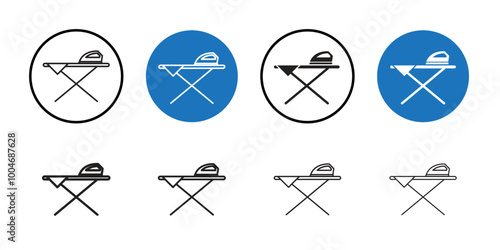 Ironing board icon Thin line art collection