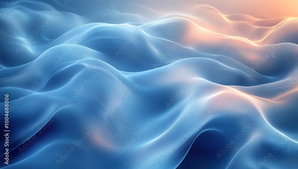 Abstract Blue and Orange Wavy Landscape Abstract Blue and Orange Wavy Landscape