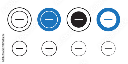 Minus icon Thin line art collection