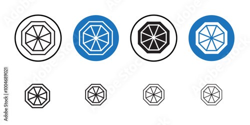 Octagon icon Thin line art collection