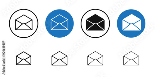 Open envelope icon Thin line art collection