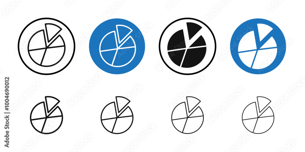 Pie chart icon Thin line art collection Pie chart icon Thin line art collection