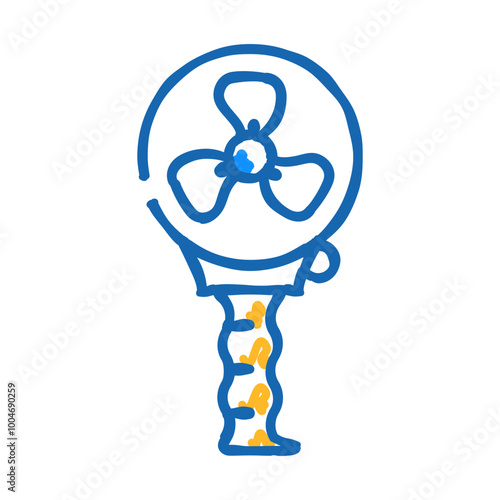 handle fan doodle icon sketch vector. handle fan sign. isolated symbol illustration