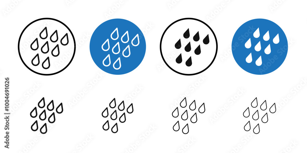 Raindrops icon Thin line art collection Raindrops icon Thin line art collection