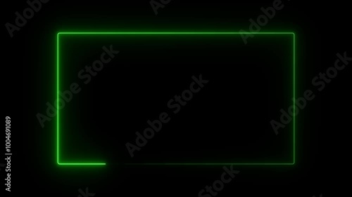 Animation of glowing neon rectangles abstract background.