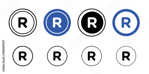 Registered trademark symbol Thin line art collection