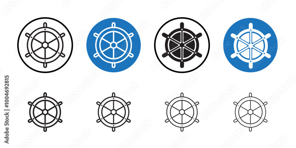 Ship wheel icon Thin line art collection Ship wheel icon Thin line art collection