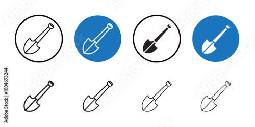Shovel icon Thin line art collection