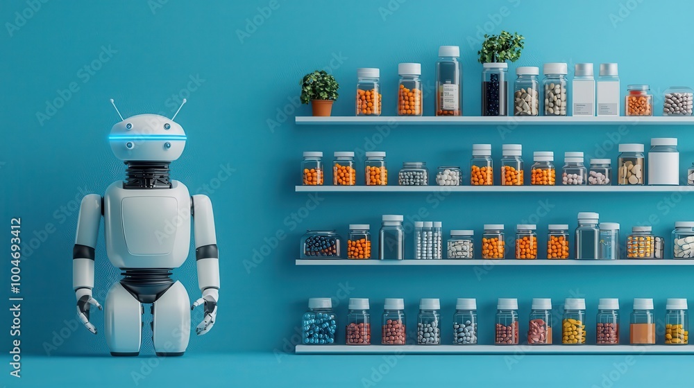 Healthcare robot using AI to administer medications and monitor patient reactions, increasing treatment accuracy, AI healthcare robot, medication administration Healthcare robot using AI to administer medications and monitor patient reactions, increasing treatment accuracy, AI healthcare robot, medication administration