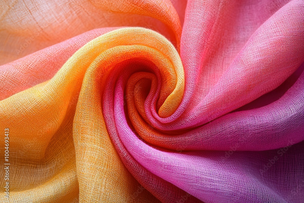 A colorful piece of fabric with a spiral pattern A colorful piece of fabric with a spiral pattern