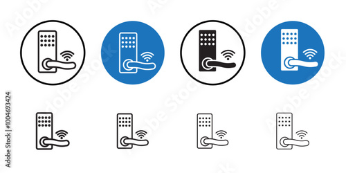 Smart lock icon Thin line art collection