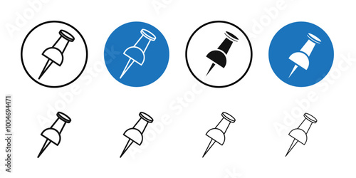Thumbtack icon Thin line art collection