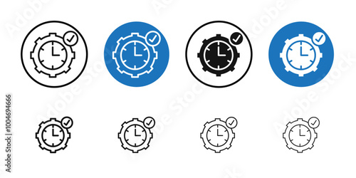 Time management icon Thin line art collection