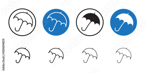Umbrella icon Thin line art collection