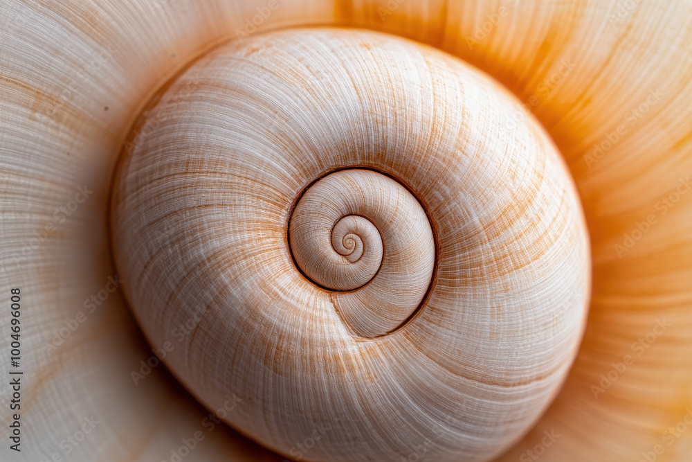 Close-Up Spiral Shell Macro Photography Highlighting Natural Patterns and Organic Texture Close-Up Spiral Shell Macro Photography Highlighting Natural Patterns and Organic Texture