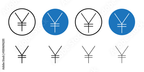 Yen Icon Thin line art collection