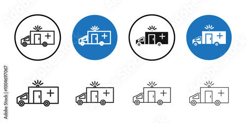 Ambulance icon Thin line art collection
