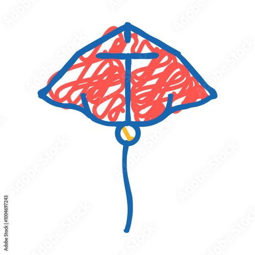 stingray form kite doodle icon sketch vector. stingray form kite sign. isolated symbol illustration