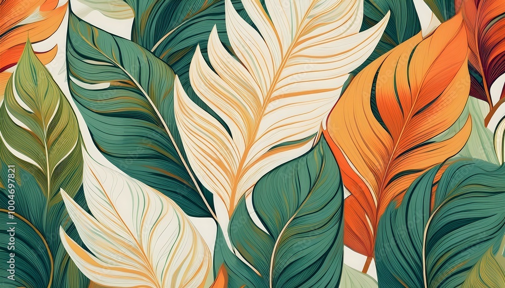 Seamless pattern with leaves Seamless pattern with leaves