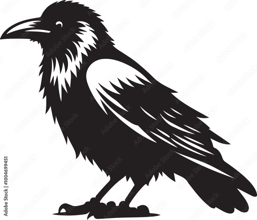 Naklejka premium Crow silhouette vector art illustration