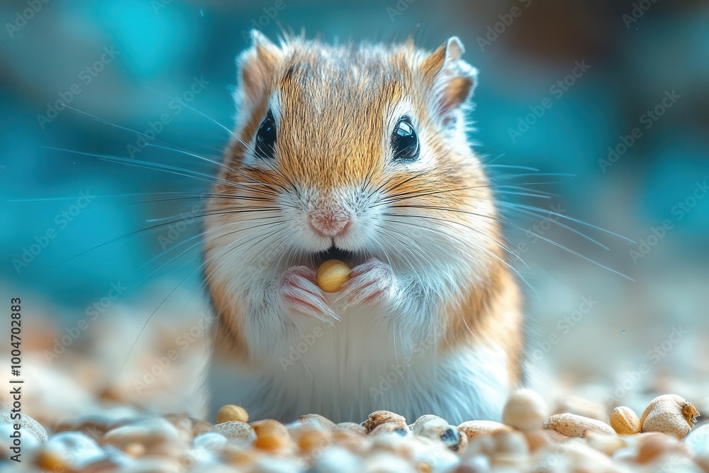 a playful gerbil nibbles on a seed inside a glass tank its small and agile body adorned with soft fur making it an appealing pet for children and a delightful subject for closeup imagery a playful gerbil nibbles on a seed inside a glass tank its small and agile body adorned with soft fur making it an appealing pet for children and a delightful subject for closeup imagery