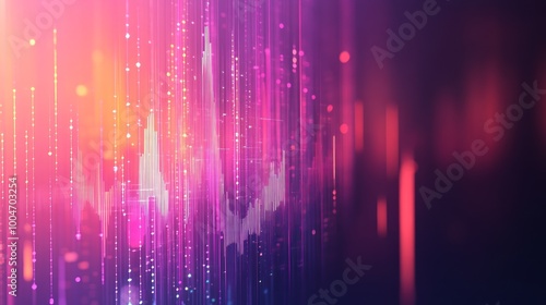 Abstract visualization of sound waves with vibrant colors and lines.