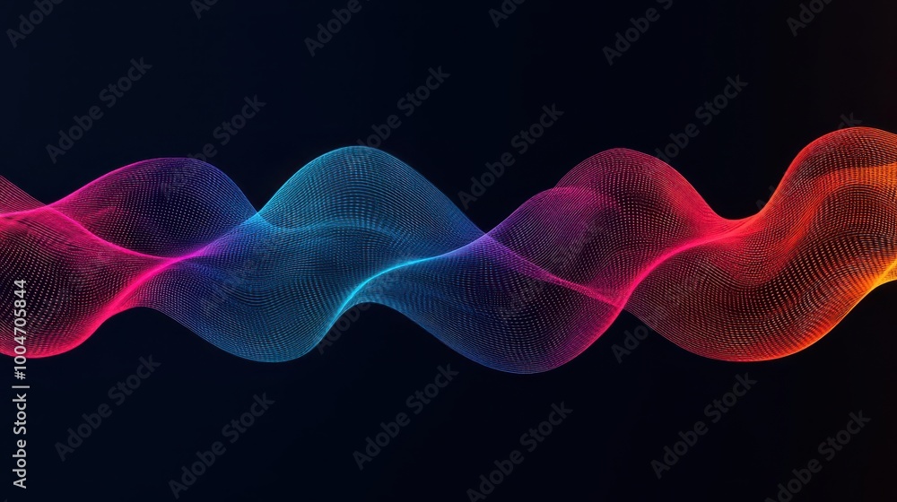 Fototapeta premium Illustrate the rhythmic vibration of sound waves in a colorful, dynamic wave formation Generative AI