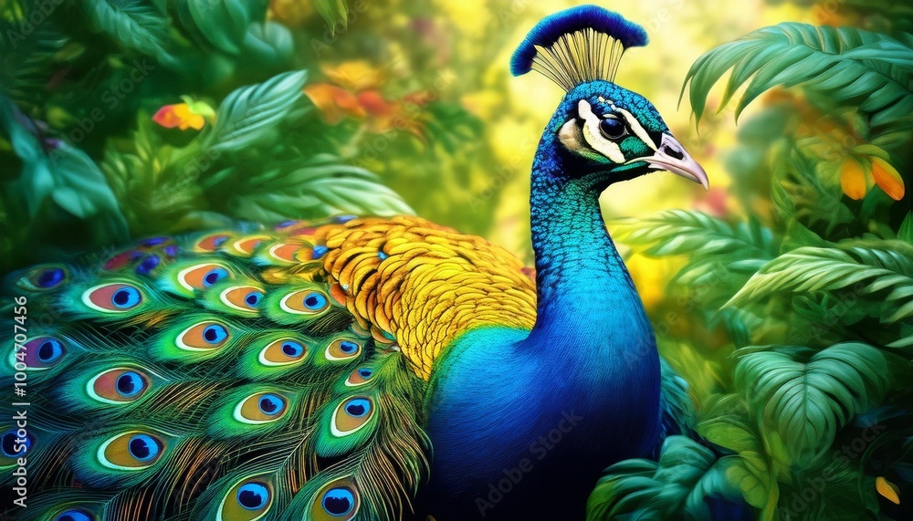 Fototapeta premium peacock with feathers