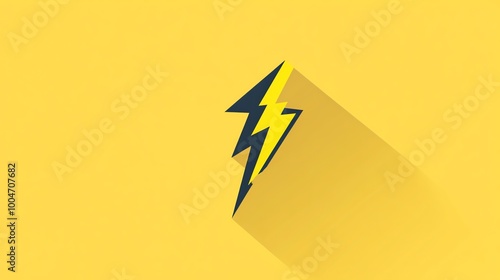 Yellow background with flat design lightning bolt icon.