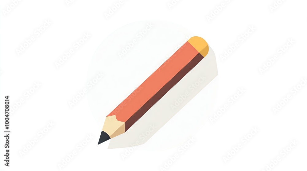 A simple flat design illustration of a pencil. A simple flat design illustration of a pencil.
