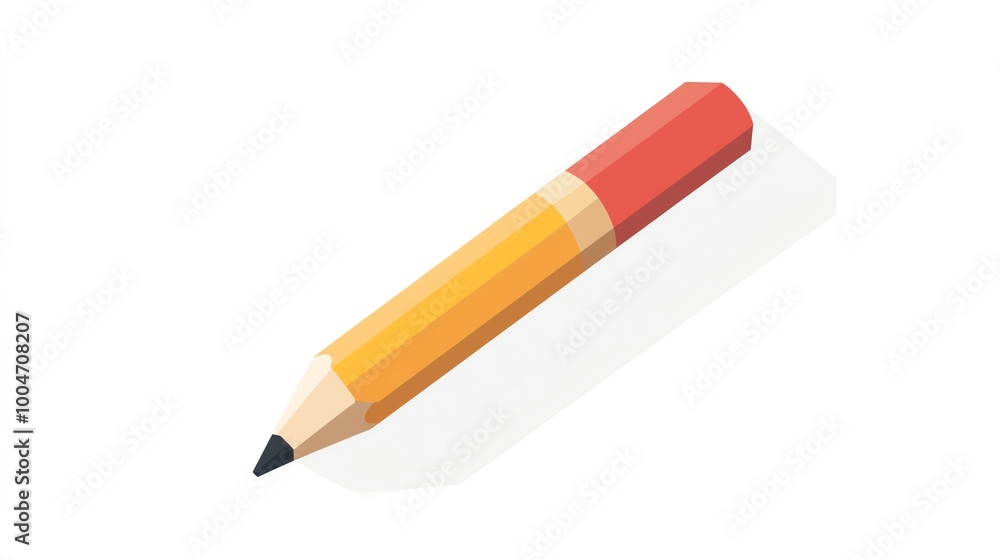 A simple yellow and red pencil. A simple yellow and red pencil.