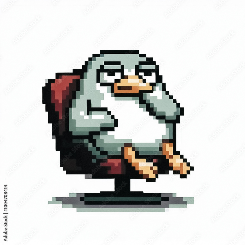 Fototapeta premium 8bit pixel art style illustration of an animal