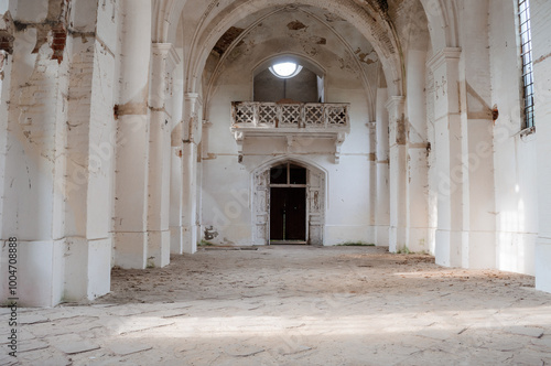 Majestic Ruins of an Abandoned Chapel Bathed in Soft Natural Light