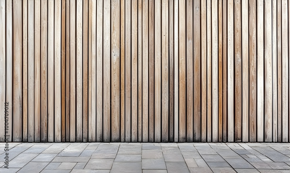 Vertical striped pattern of natural wooden planks as an architectural design element for a simple modern interior Neutral brown and tan tones create a minimalist clean and contemporary aesthetic Vertical striped pattern of natural wooden planks as an architectural design element for a simple modern interior Neutral brown and tan tones create a minimalist clean and contemporary aesthetic